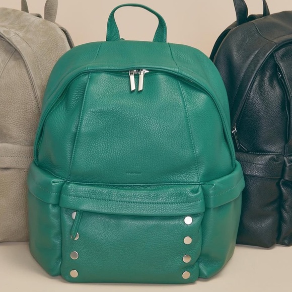 HAMMITT Hunter Large Verdant Green Pebbled Leather Backpack - Picture 1 of 16